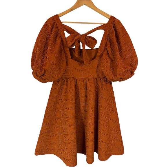 Free People Violet Sunset Orange Mini Babydoll Dress Sz S Boho - Picture 4 of 13
